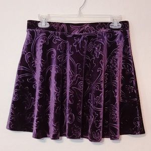 Purple velvet skirt